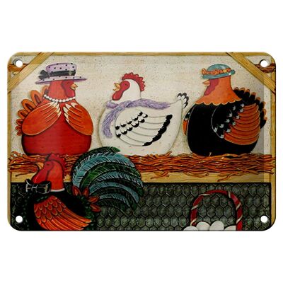 Cartel de chapa que dice 18x12cm Pollo Gallinas Huevos Decoración de huevos