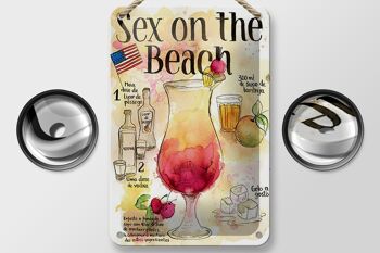 Signe en étain 12x18cm, recette sexe sur la plage, décoration de Bar à cocktails 2