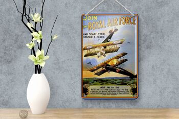 Panneau en étain disant 12x18cm, avion Royal air force, décoration 18 ans 4