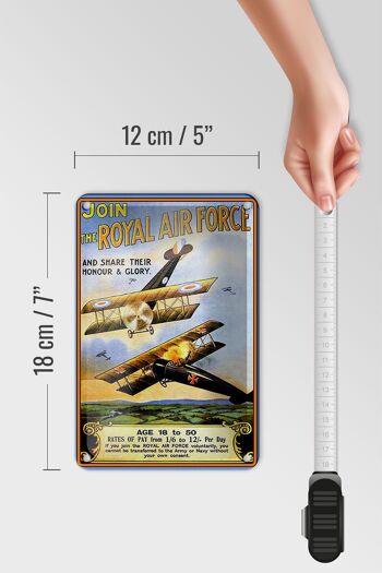 Panneau en étain disant 12x18cm, avion Royal air force, décoration 18 ans 5