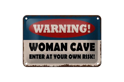 Blechschild Spruch 18x12cm warning women cave your own risk Dekoration