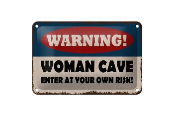 Panneau en étain disant 18x12cm, avertissement aux femmes, décoration de votre propre risque 1