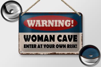 Panneau en étain disant 18x12cm, avertissement aux femmes, décoration de votre propre risque 2