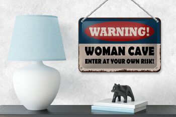Panneau en étain disant 18x12cm, avertissement aux femmes, décoration de votre propre risque 4