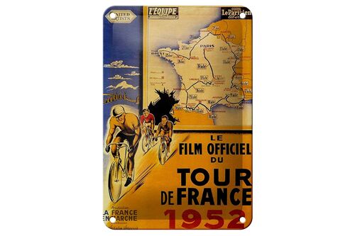 Blechschild Spruch 12x18cm le film Fahrrad Tour France 1952 Dekoration