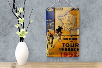 Plaque en tôle disant 12x18cm le film vélo Tour France 1952 décoration 4