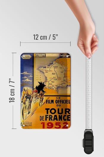 Plaque en tôle disant 12x18cm le film vélo Tour France 1952 décoration 5