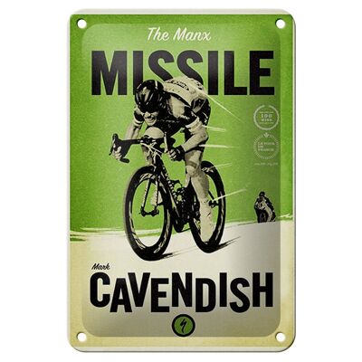 Targa in metallo bicicletta 12x18 cm il missile Manx decorazione Mark Cavendish