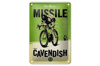 Plaque de vélo en étain 12x18cm, décoration du missile Manx Mark Cavendish 1