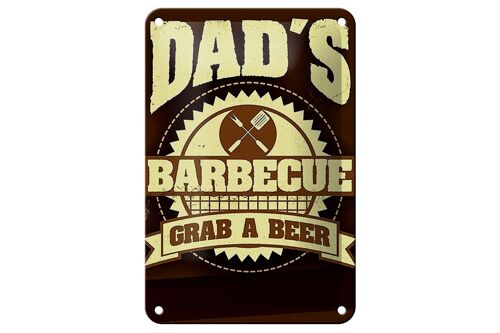 Blechschild Spruch 12x18cm Dad´s barbecue grab a beer Dekoration