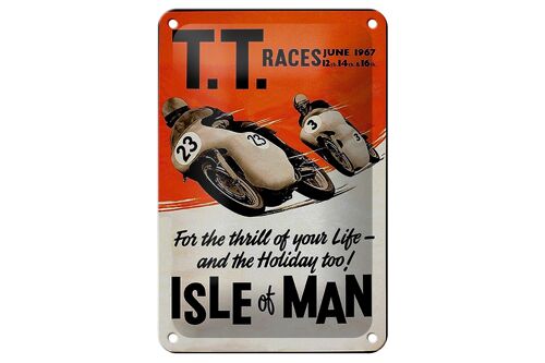 Blechschild Spruch 12x18cm Motorrad TT Races Isle of Man Dekoration