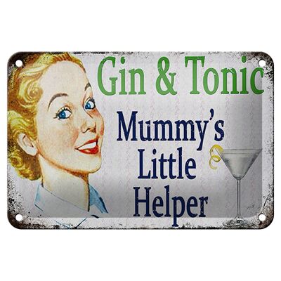 Blechschild Spruch 18x12cm Gin Tonic Mummy´s little helper Dekoration