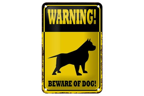 Blechschild Spruch 12x18cm Hund Warning beware of dog Dekoration