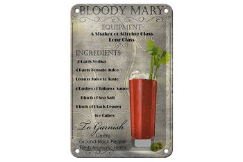 Signe en étain alcool 12x18cm, décoration d'ingrédients de cocktail bloody mary 1