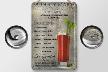 Signe en étain alcool 12x18cm, décoration d'ingrédients de cocktail bloody mary 2