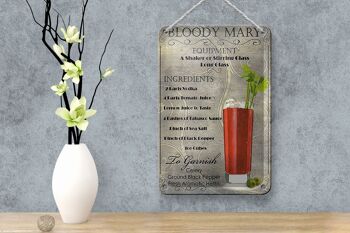 Signe en étain alcool 12x18cm, décoration d'ingrédients de cocktail bloody mary 4