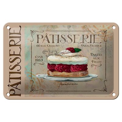 Targa in metallo con scritta 18x12 cm decorazione torta Patisserie Paris Tartes