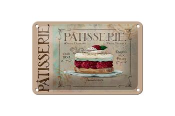 Plaque en tôle disant 18x12cm Patisserie Paris Tartes décoration gâteau 1