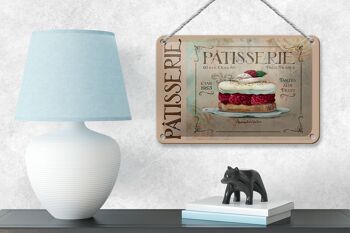 Plaque en tôle disant 18x12cm Patisserie Paris Tartes décoration gâteau 4
