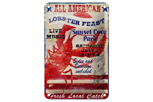 Blechschild Spruch 12x18cm all american lobster feast music Dekoration