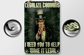 Panneau en étain disant 12x18cm légaliser le cannabis, besoin de votre aide pour la décoration 2