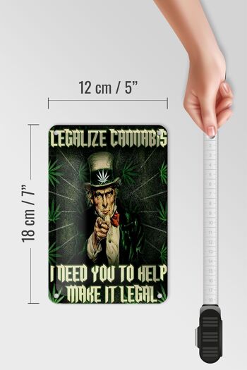 Panneau en étain disant 12x18cm légaliser le cannabis, besoin de votre aide pour la décoration 5