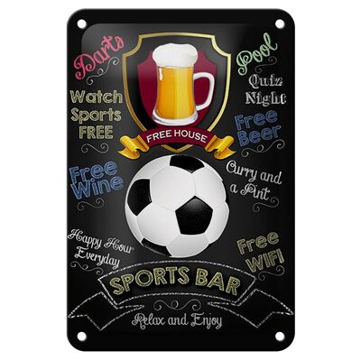 Blechschild Spruch 12x18cm sports bar free wine darts pool Dekoration