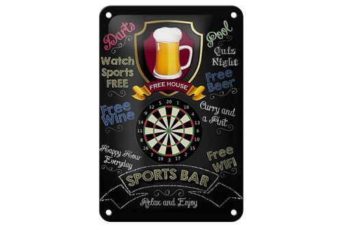 Blechschild Spruch 12x18cm sports bar Darts relax and enjoy Dekoration