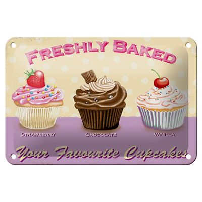 Letrero de chapa que dice 18x12cm hornea tu decoración de cupcakes favorita