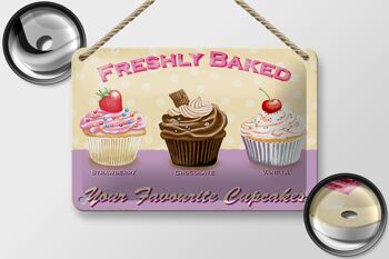 Panneau en étain indiquant 18x12cm, faites cuire votre décoration de cupcakes préférée 2