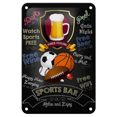 Blechschild Spruch 12x18cm sports bar happy hour Beer darts Dekoration
