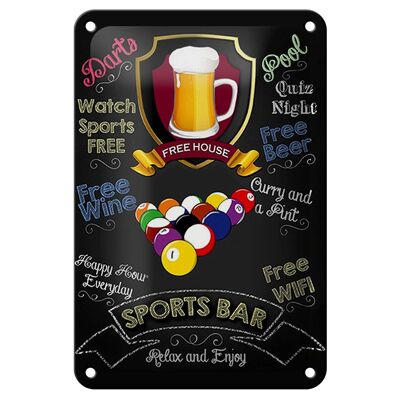 Blechschild Spruch 12x18cm sports bar Beer Bier relax enjoy Dekoration