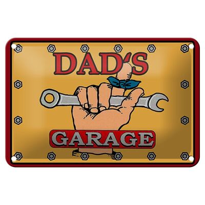 Tin sign saying 18x12cm dad's garage dad workshop decoration