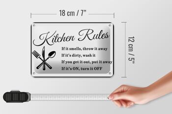 Panneau en étain indiquant les règles de la cuisine, 18x12cm, décoration 5