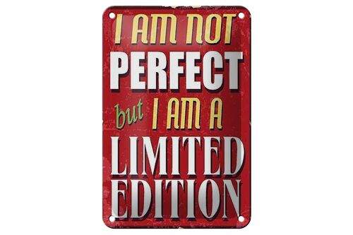 Blechschild Spruch 12x18cm i am not perfect limited edition Dekoration