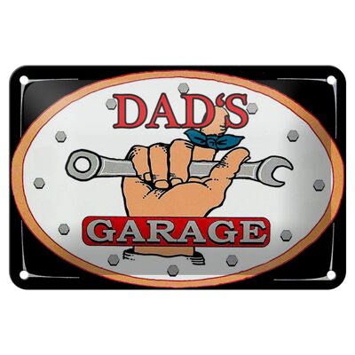 Targa in metallo con scritta "Garage di papà", decorazione dell'officina di papà, 18 x 12 cm