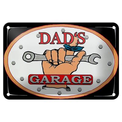 Blechschild Spruch 18x12cm dad´s Garage Papas Werkstatt Dekoration