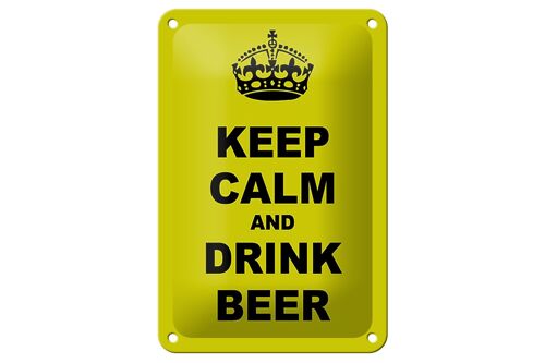 Blechschild Spruch 12x18cm keep calm and drink beer Dekoration