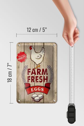 Panneau en étain indiquant 12x18cm, ferme de poulet, œufs frais, décoration premium 5