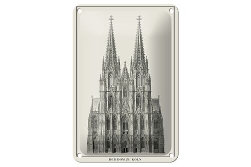 Blechschild Zeichnung 12x18cm der Dom zu Köln Kölner Dom Dekoration