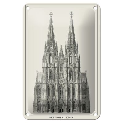 Targa in metallo con disegno 12x18 cm della Cattedrale di Colonia Decorazione della Cattedrale di Colonia