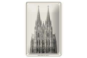 Panneau en étain dessin 12x18cm, décoration de la cathédrale de Cologne 1