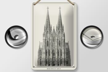 Panneau en étain dessin 12x18cm, décoration de la cathédrale de Cologne 2
