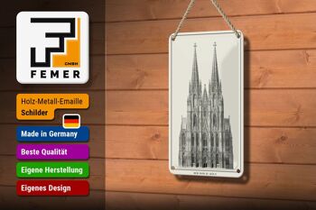Panneau en étain dessin 12x18cm, décoration de la cathédrale de Cologne 3