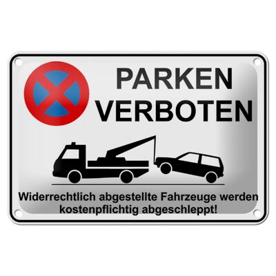Cartel de chapa de estacionamiento, 18x12cm, prohibido estacionar ilegalmente, decoración