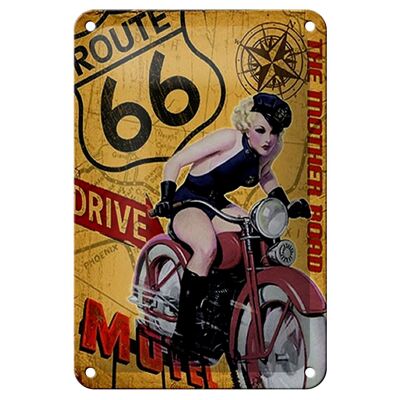 Blechschild Pin Up 12x18cm Route 66 the mother road Motel Dekoration