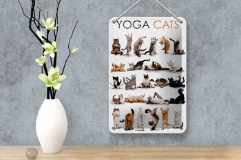 Signe en étain animaux 12x18cm, Yoga, chats, décoration cadeau 4