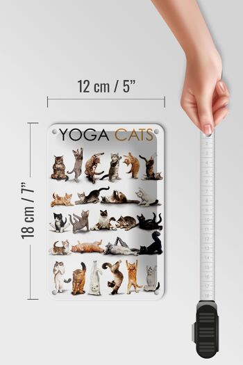 Signe en étain animaux 12x18cm, Yoga, chats, décoration cadeau 5