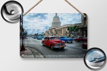 Plaque en étain voiture 18x12cm voiture vintage Cuba Havane décoration cadeau 2