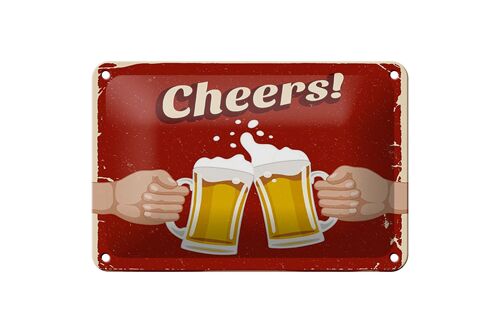 Blechschild Alkohol 18x12cm Beer Cheers Bier Dekoration